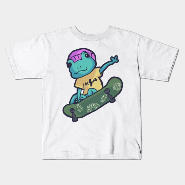 Cool Skating Anti Cop Frog Kids T-Shirt by RileySessions